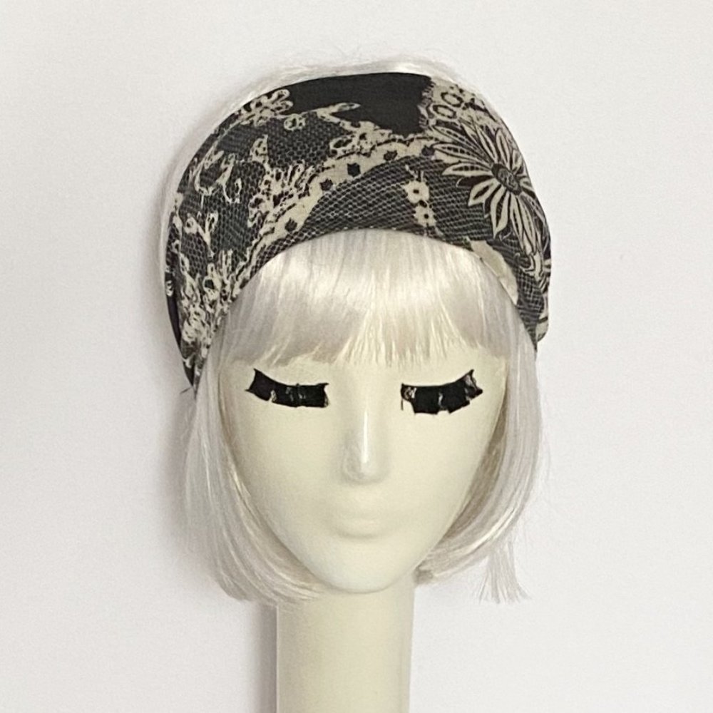 Lace jersey knit headband